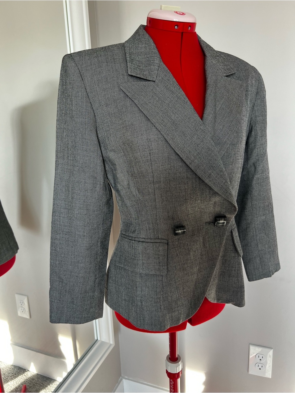 vintage Christian  Dior Gray Double-Button Women's Blazer